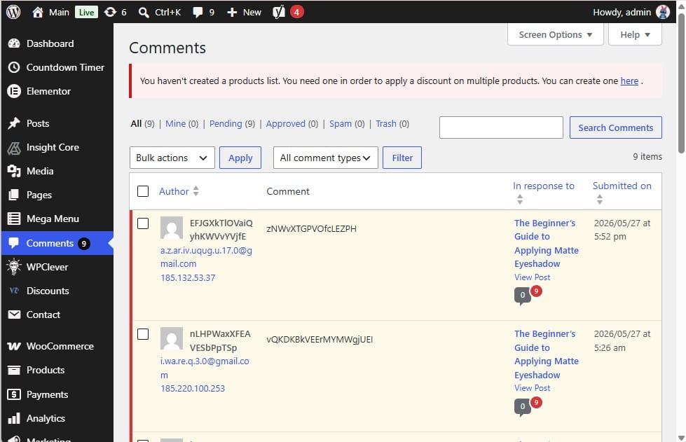wordpress comments