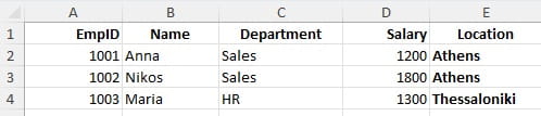 excel XLOOKUP Data Enrichment αποτέλεσμα συνάρτησης