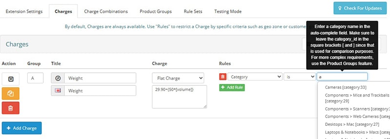 μεταφορικά ανά κατηγορία (Opencart shipping by category)