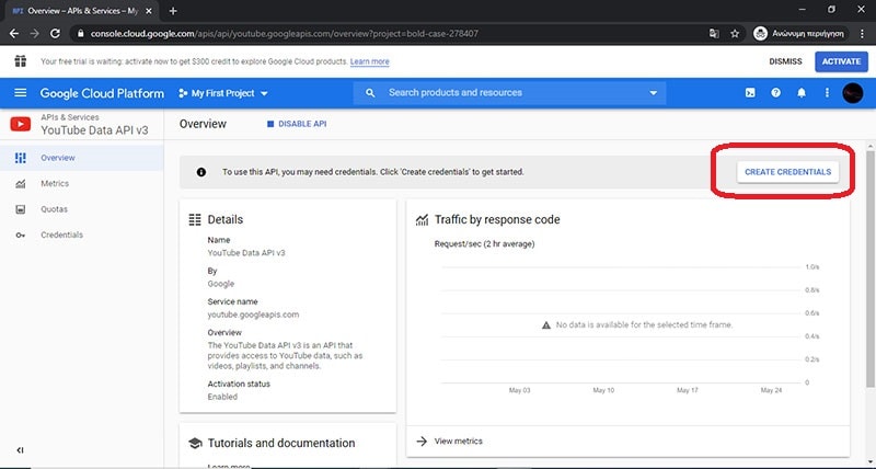 Create API Credentials